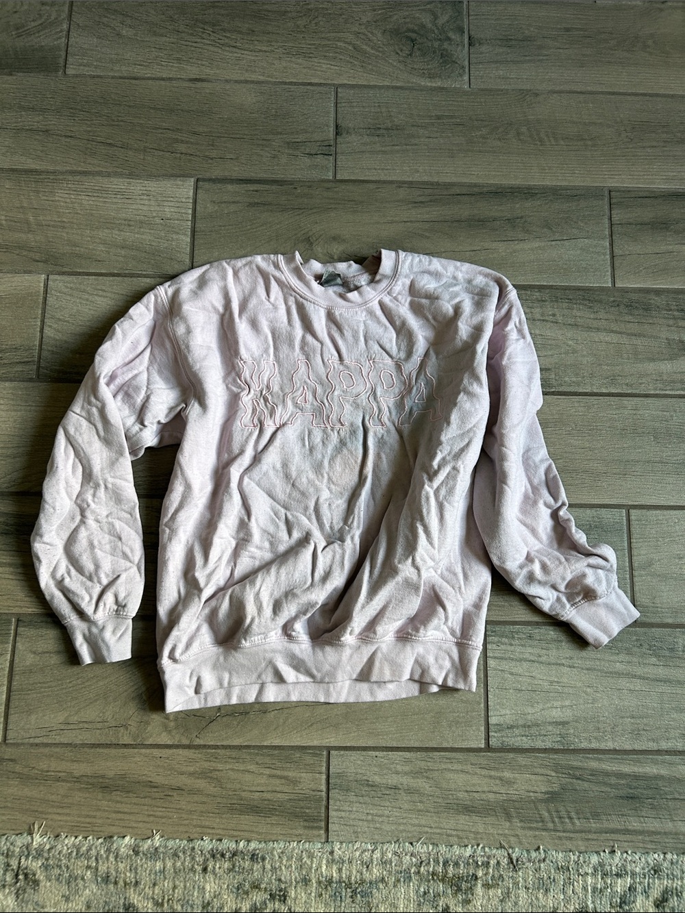 Kappa kappa gamma Pale Pink Crewneck Sweatshirt with Embossed Logo